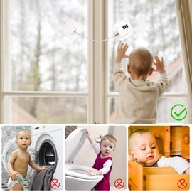 Fenstersicherung für Kinder, 2 Kindersicherung Kühlschrankschloss mit Code, Tür Schrank Schubladenschloss ohne Bohren, Fensteröffnungsbegrenzung
