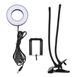 Ring Light 3.5 Inch Selfie Makeup Fill Light Double Bracket Mobile Phone Holder for Video Photography Live Streaming