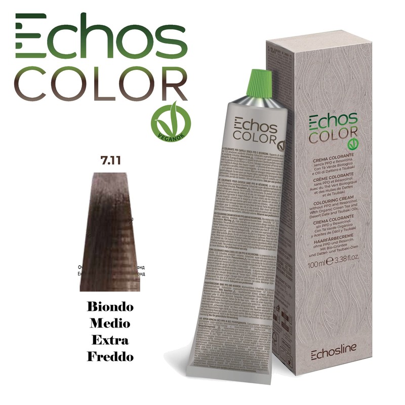 Echos Colour 7.11 Extra Cold Medium Blonde Colour Cream without