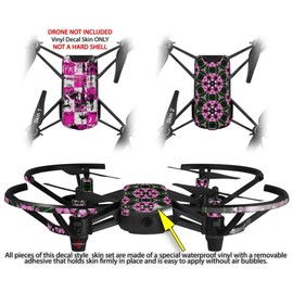 Skin Decal Wrap 2 Pack for DJI Ryze Tello Drone Pink Graffiti Drone NOT Included