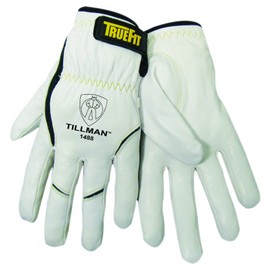 John Tillman and Co Large 11" Pearl and Black Top Grain Goatskin and Dupont Kevlar Unlined TrueFit TIG Welders Gloves with Short Cuff and Kevlar Thread Locking Stitch (Bulk)