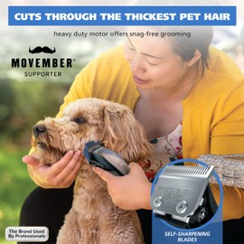 Wahl USA Lithium Ion Pro Series Cordless Animal Clippers – Rechargeable, Heavy-Duty, Electric Dog & Cat Grooming Kit for Small & Large Breeds with Thick to Heavy Coats – Model 9766