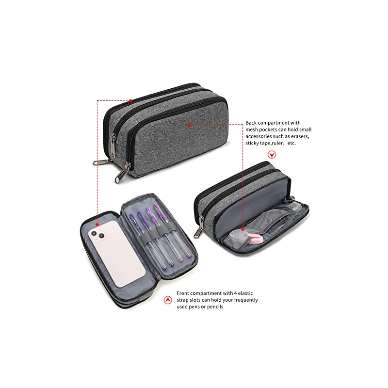 Della Gao Big Capacity Pencil Case, Aesthetic Pencil Pouch with