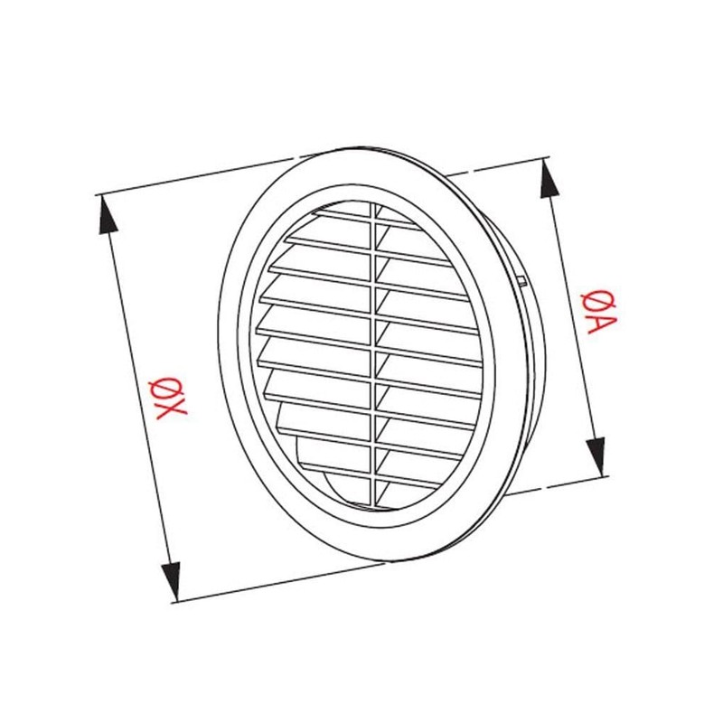 Circle ceiling wall grille cover 100 mm duct, Ventilation grilles