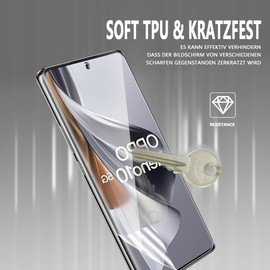 Phlleyaa Protective Film for OPPO Reno 10/10 Pro Soft TPU Pack of 2 + OPPO Reno 10 Tempered Glass Camera Protection 2 Pieces, Easy to Install Bubble-Free for Tempered Glass Film for OPPO Reno 10/10