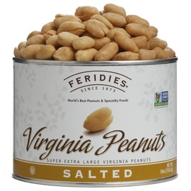 FERIDIES Super Extra Large Salted Virginia Peanuts 18 ounce Can