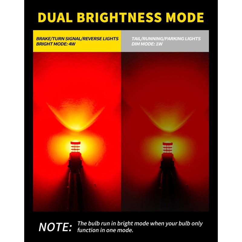 AUXLIGHT LED Strobe/Flash Brake Tail Light Bulbs 7443 7440 LED
