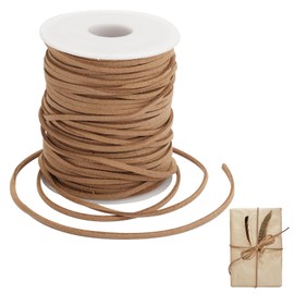 1 Roll 45 m x 3 mm Flat Leather Cord, Brown String Leather Strips
