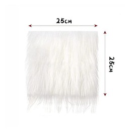 GreatRise 25 x 25 cm Square Faux Fur Fabric Material Shaggy Faux Fur Fabric Cuts Plush Sew-On Patches Fabric for Clothes Rugs Patches Sofa Blankets Seat Cushion Burgundy Red Pack of 5