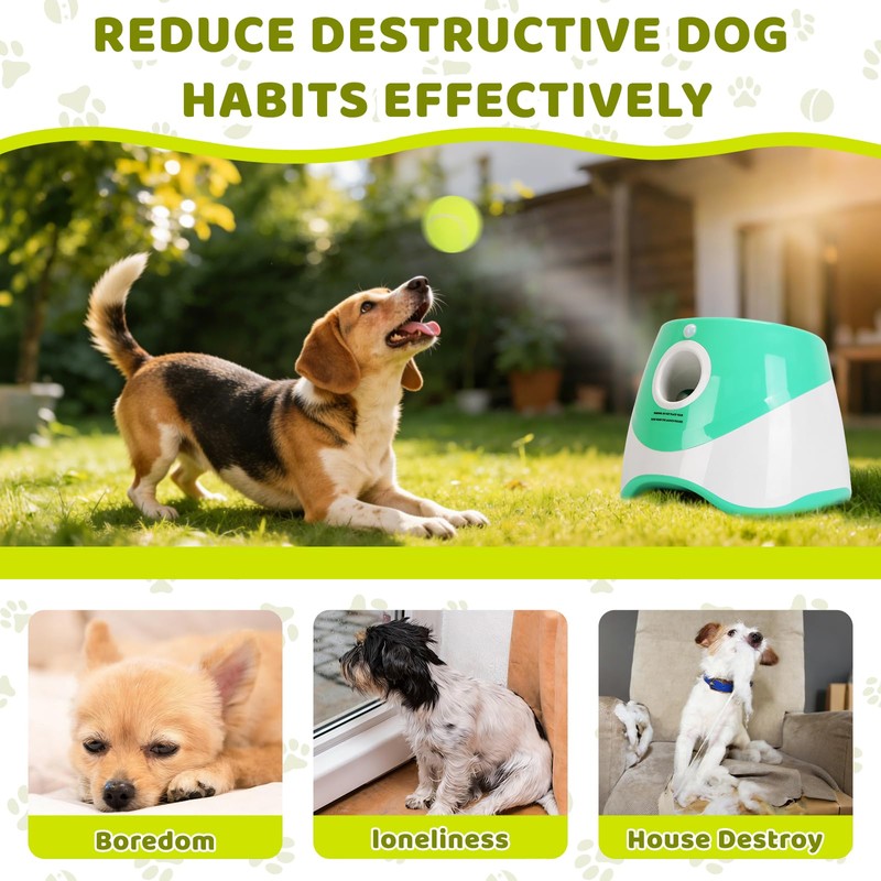 Automatic Ball Launcher for Dogs, Interactive Dog Ball Thrower with