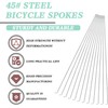 GATWOEST 36 Pcs 14G J Bend Bicycle Spokes Silver Steel