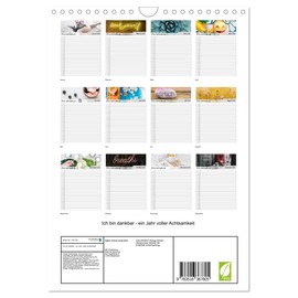 Ich bin dankbar - ein Jahr voller Mindfulkeit (Wall Calendar 2026 DIN A4 Hoch), CALVENDO Monthly Calendar