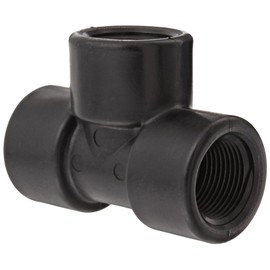 Banjo TEE075 Polypropylene Pipe Fitting, Tee, Schedule 80, 3/4" NPT Female