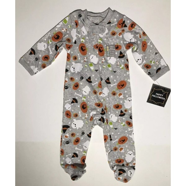 Unbranded Halloween Gray Sleep N Play-Two Way Zipper-Footed - Infant
