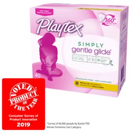 Playtex Gentle Glide Tampons with Triple Layer Protection, Regular, Unscented - 40 Count (Pack of 1)