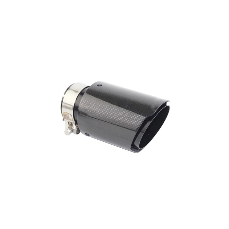 Carbon Tailpipe Exhaust Trim 100 mm Round Black Stainless Steel