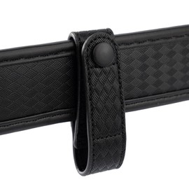 TACNEX Handcuff Strap w/Snap Closure Cuff Holder Nylon Keeper Chain/Hinged Cuffs Carrier Quick Release Clip Hook for ASP Handcuff Duty Belt (Basket Weave Strap with Copper Snap, 2 PCS)