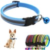 Light Blue XS Dog Collar with Bell, Reflective Cat Collars