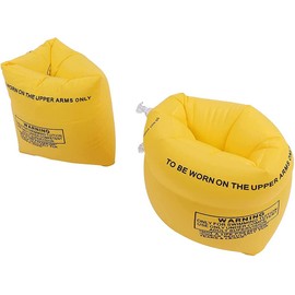 Inflatable PVC Arm Bands Flotation Rings Tube Armlets Auxiliary Equipment for Beginners to Swim Suitable for Kids and Adults (Yellow)