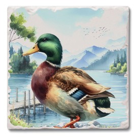 Thirstystone Lake Duck Single Tumbled Tile Coasters 4" Square Manufactured in The USA Create Your Own Collection