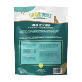 Gnawturals Hideless Chews Ribbed Bones| for Medium Dogs (5 Bones, Peanut Butter)