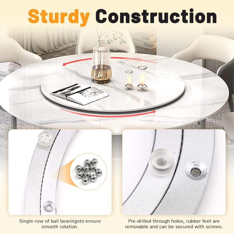 LELE LIFE 14in Lazy Susan Hardware, Heavy Duty Aluminium Alloy