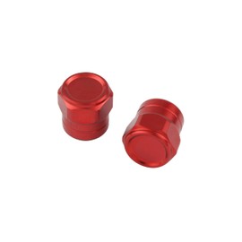 POSH 001800-02 Motorcycle Goods Full Billet Air Valve Cap, Short Design, 2 Pieces, Red