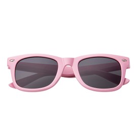 Ultra Pink Framed Kids Sunglasses Rubber Flexible Childrens Sunglasses UV400 UV Protection UVA UVB Boys Sunglasses Girls Sunglasses for Kids Retro Classic Sun Glasses Unbreakable Glasses