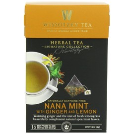 Wissotzky Tea Signature Collection Nana Mint with Ginger and Lemon Tea, 1.4 Ounce (16 Count)