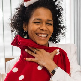 MADISON TYLER Christmas Gold Hoop Earrings for Women | Multiple Charm Jingle Bells | Pearl Drops Lightweight Jewelry | Xmas Holiday Earrings Gifts