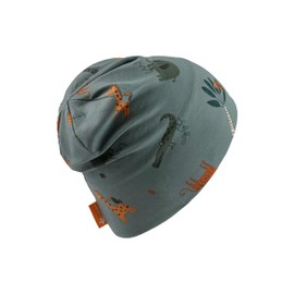 Sterntaler Beanie Animals for Boys - Baby Hat with UV Protection 50+ and Motif - Protects the Head from the Sun - Lightweight Hat for Babies, Matt Green