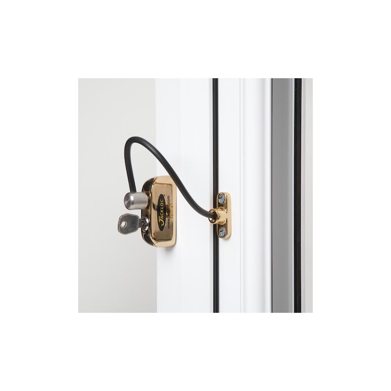 Jackloc Window and Door Restrictor Polished Brass