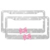 OTOSTAR 2 Pack Bling License Plate Frame with Ribbon Bow,