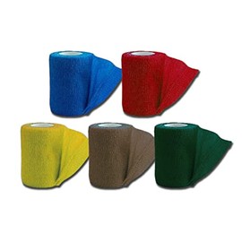 GIMA - Bunte Previtnt Bandagen aus Vliesstoff, selbstklebend, 5-Farben-Mix, 7,5 cm x 4,5 m, Packung 10 Stück, 34736