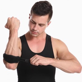 Elbow Band Tennis Squash Golf Elbow Protector Brace Black 2ea