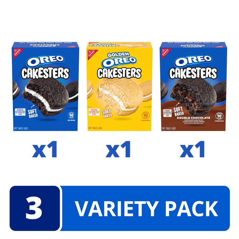 OREO Cakesters Soft Snack Cakes Variety Pack, 3-5 Count Packs