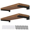 AddGrace 4 Pack Shelf Brackets Wall Mounted Black Shelf Brackets
