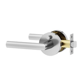 Okun Stark 1-Pack Chrome Privacy Door Levers – Push Button Lock, Reversible, Sleek Concealed-Mount Design for Bedroom & Bathroom