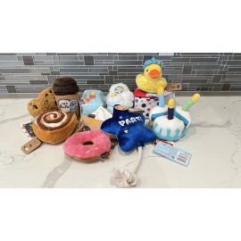 P.L.A.Y Lot 10 P.L.A.Y Dog Toys Chewy Rope Hidden Seek Squeak Crinkle Fetch Detachable