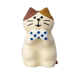 Decole ZCB-86140 Rubbing Cat, Brown White, Approx. 1.0 x 1.1 x 1.6 inches (25 x 28 x 40 mm)