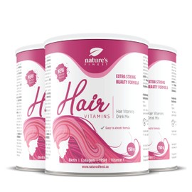 Nature's Finest by Nutrisslim Hair Vitamins for Women, Hair Growth Accelerated, Biotin High Dose, 450 μg Dose, Collagen Enriched, Sugar-Free, Net 150 g - For Healthy, Strong Hair