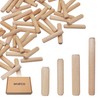 SKIR'CO (150 pcs) Wooden Dowels 8 x 60 mm, Grooved