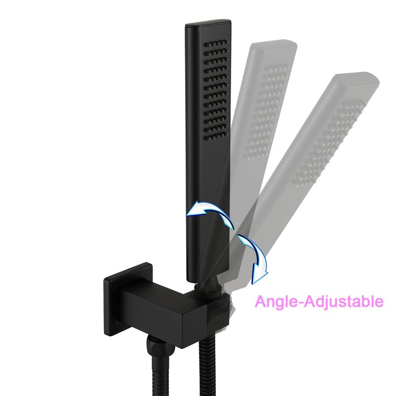 Asyas Square Solid Brass Hand Held Shower Head With Adjustable