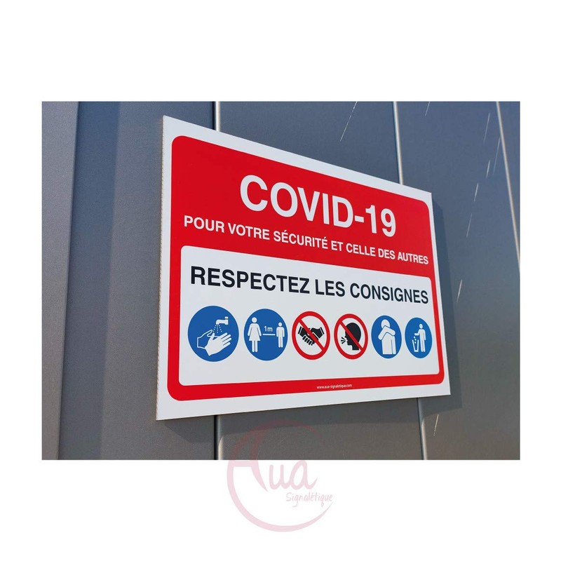 AUA SIGNALETIQUE - Panneau Signalisation : Gestes Barrières et Consignes