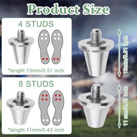 12pcs Metal Football Boots with Spanner, Replacement Studs, 4pcs 13mm Aluminium Spikes, 8pcs 15mm Aluminium Spikes