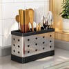 Utensil Holder Stainless Steel Wall Mount Chopstick Draining Storage Shelf