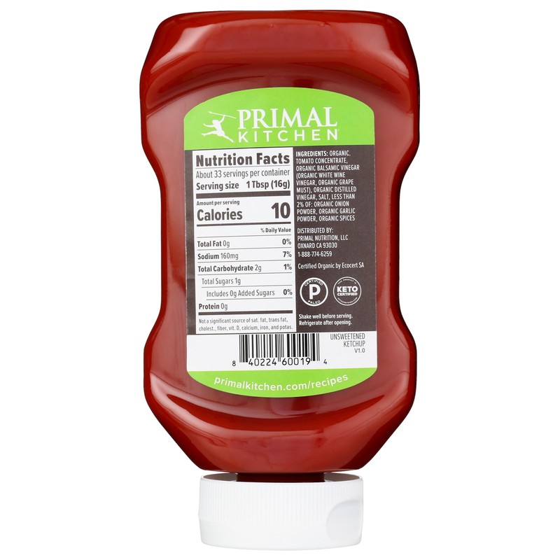 Primal Kitchen Organic Unsweetened Squeeze Ketchup, 18.5 OZ