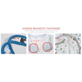Magnetic Me Footie - Pijama suave modal para bebé con cierre magnético rápido | Niños y niñas durmiendo prematuros de 24 meses, Línea, Cachorros Dibujados, Recién nacido