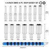 MIXPOWER 14 Pcs 1/4-Inch Drive Deep Impact Socket Set, 6-Point,