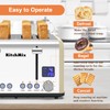 Toaster 4 Slice, KitchMix Bagel Stainless Toaster with LCD Timer,